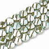 Electroplate Opaque Solid Color Glass Beads Strands EGLA-T008-09C-1
