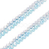 2Strands 2 Colors Anti-Tarnish Electroplate Glass Beads Strands GLAA-TA0003-78-2
