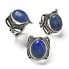Natural Lapis Lazuli Adjustable Rings RJEW-I108-02AS-11-4