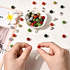 Christmas Theme 84Pcs 7 Colors Handmade Polymer Clay Rhinestone Round Beads RB-PA0001-06-3