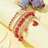 4Pcs 4 Style Glass & Shell Pearl Beaded Stretch Bracelets Set BJEW-TA00289-4