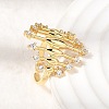 Brass Micro Pave Cubic Zirconia Cuff Open Rings RJEW-P186-01G-3