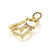 Brass Micro Pave Cubic Zirconia Pendants KK-V007-005G-01-2
