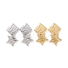 304 Stainless Steel Rhombus with Star Dangle Stud Earrings for Women EJEW-G328-14-1