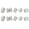 10Pcs 5 Styles Brass Micro Pave Cubic Zirconia Beads KK-CJ0004-20-1