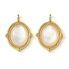 Brass Pave Shell Pendants KK-M277-06B-G-1