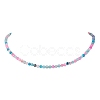 Faceted Round Natural Agate(Dyed & Heated) Beaded Necklaces for Women NJEW-JN04659-05-2