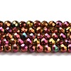Electroplate Glass Beads Strands GLAA-H021-01B-FP10-2