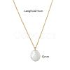 Summer Natural Freshwater Pearl Oval Safety Button Pendant Necklaces ZU8498-5
