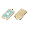 Rack Plating Alloy Enamel Pendants PALLOY-F308-09G-01-2