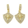 Rack Plating Brass Micro Pave Cubic Zirconia Pendants KK-E114-04G-02-1