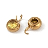 Ion Plating(IP) 304 Stainless Steel Micro Pave Cubic Zirconia Charms STAS-Z094-02G-11-2