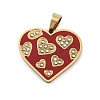 Ion Plating(IP) 304 Stainless Steel Enamel Rhinestone Pendants STAS-Q325-02E-G-1