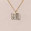 Brass Enamel Book Pendant Necklaces for Women KK-CBAF5B9-01G-04-1