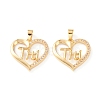 Brass Micro Pave Clear Cubic Zirconia Pendants ZIRC-Z007-12G-1
