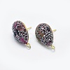 Natural Tourmaline Stud Earring Findings RB-L031-27-2