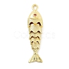 Fish Rack Plating Brass Micro Pave Cubic Zirconia Pendants X-KK-Z071-72B-01G-1