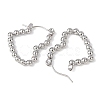 Non-Tarnish Heart 304 Stainless Steel Hoop Earrings for Women STAS-A057-19P-2