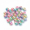 Rainbow Acrylic Imitation Pearl Beads OACR-R065-10mm-07-1