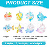 40Pcs 8 Styles Ocean Theme Transparent Resin Cartoon Pendants RESI-AR0001-44-2