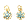 Brass Micro Pave Cubic Zirconia Pendants KK-U056-12G-1