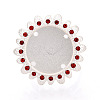 Adjustable Flower Alloy & Iron Rhinestone Bezel Cup Ring Base with Rotatable Tray MAK-T012-09S-2