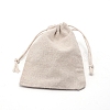 Flax Cloth Blank DIY Craft Drawstring ABAG-WH0005-48C-2