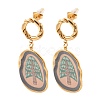 304 Stainless Steel Dangle Stud Earrings EJEW-A158-07A-G-2