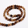 Faceted Natural Agate Round Beads Strands G-E319B-6mm-08-2