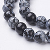 Natural Snowflake Obsidian Beads Strands GSR6mmC009-2