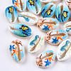 Printed Natural Cowrie Shell Beads SHEL-S266-21-1
