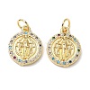 Holy Virgin Theme Brass Cubic Zirconia Pendants KK-L253-32G-06-1