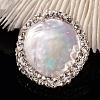 Flat Round Natural Cultured Freshwater Pearl Beads BSHE-P004-06-2