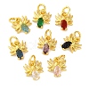 Rack Plating Brass Micro Pave Cubic Zirconia Charms KK-F881-02G-1