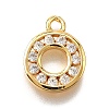 Brass Micro Pave Cubic Zirconia Pendants KK-D385-02G-02-1