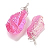 Electroplated Raw Rough Natural Quartz Crystal Big Pendants G-A229-02P-08-2