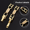 PandaHall Elite 8Pcs 2 Colors Bowknot Rack Plating Brass Micro Pave Clear Cubic Zirconia Watch Band Clasps ZIRC-PH0001-32-4