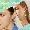 8Pcs 2 Style Brass Ear Nuts with Crystal Rhinestone Tassel KK-SC0003-14-5
