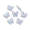 UV Plating Rainbow Iridescent Imitation Jelly Acrylic Beads OACR-K003-012D-1