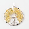 Tree of Life Natural Citrine Big Pendants X-G-L455-D06-1