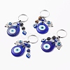 Teardrop Evil Eye Lampwork Keychain KEYC-JKC00244-1