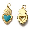 Golden Tone Brass Enamel Pendants X-KK-K750-01G-D-2