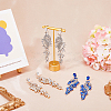 3 Pairs 3 Colors Sparkling Rhinestone Leafy Branch Dangle Stud Earrings EJEW-FI0001-90-5