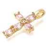 Brass Pave Clear Cubic Zirconia Pendants KK-M101-01G-02-2