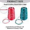 2 Rolls 2 Colors Polyester Sparkle Sequin Yarn OCOR-CY0002-52A-2