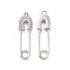 Brass Micro Pave Clear Cubic Zirconia Pendants KK-E068-VC469-1