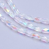 Electroplate Transparent Glass Beads Strands EGLA-E046-C01-3