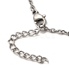 Aluminum & Green Glass Silver Christmas Tree Pendant 304 Stainless Steel Cable Chain Necklaces NJEW-JN05423-5
