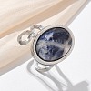 Oval Natural Sodalite Finger Rings RJEW-M062-02P-05-1