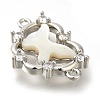 Brass Clear Cubic Zirconia Heart Links KK-K388-83P-2